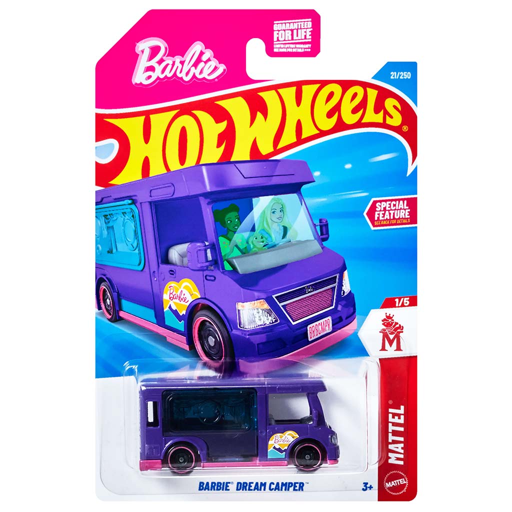 Hot Wheels: Barbie Dream Camper лилаво малко автомобилче 1/64 - Mattel изображение 1