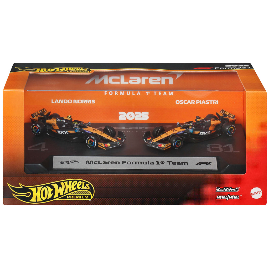 Hot Wheels F1 Малка кола 2-ри пакет - McLaren: Норис + Пиастри - Mattel изображение 1