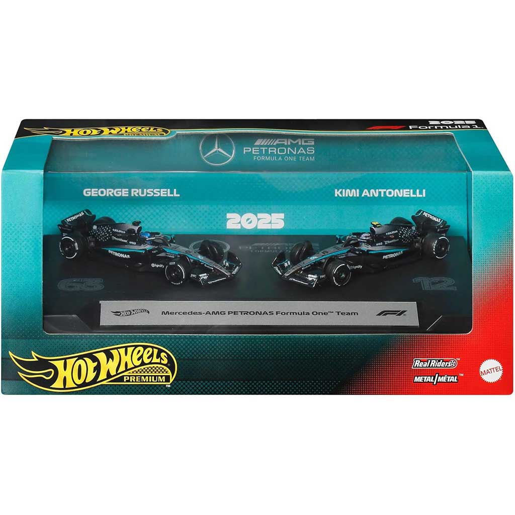 Hot Wheels F1 Малка кола 2-ри пакет - Mercedes: Antonelli + Russell - Mattel изображение 1