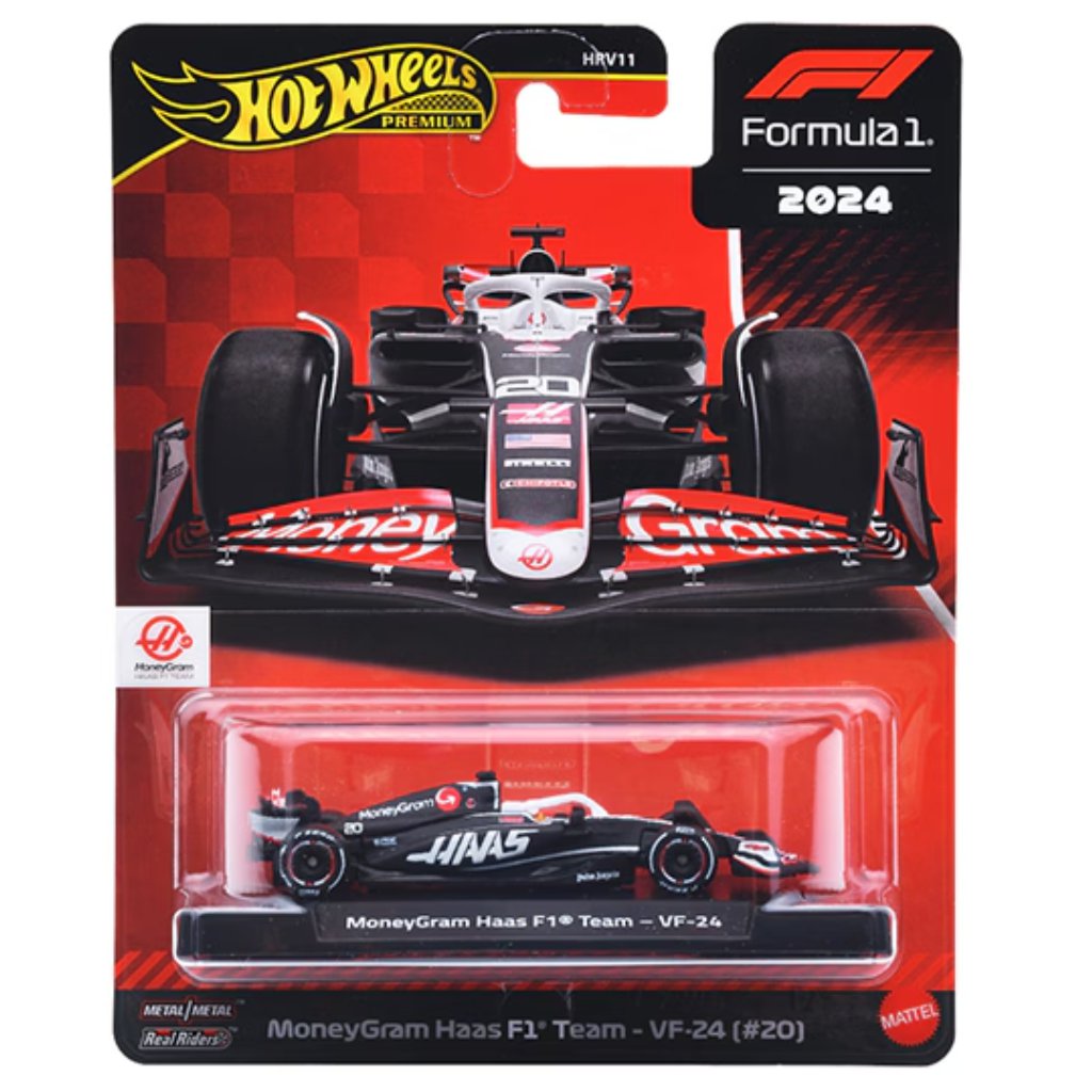 Hot Wheels Формула 1: MoneyGram Haas VF-24 (#20) малка кола 1/64 - Mattel изображение 1