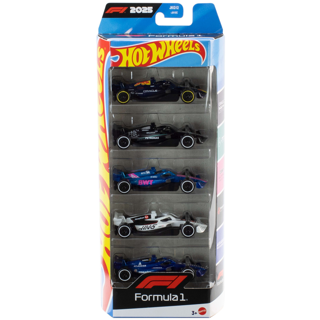 Hot Wheels: Формула-1 състезателен автомобил комплект от 5 малки автомобила 1/64 - Mattel изображение 1