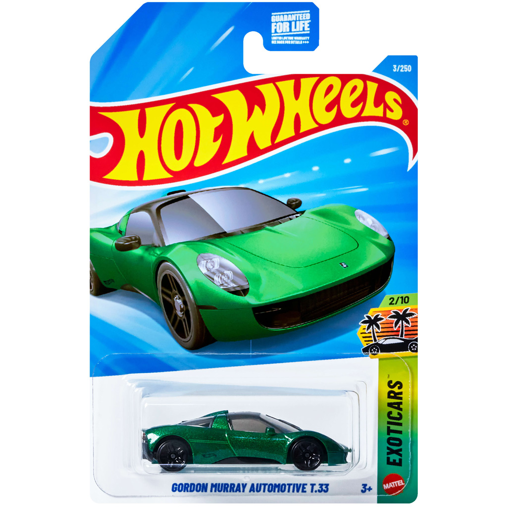 Hot Wheels: Gordon Murray Automotive T.33 зелено количка 1/64 – Mattel изображение 1