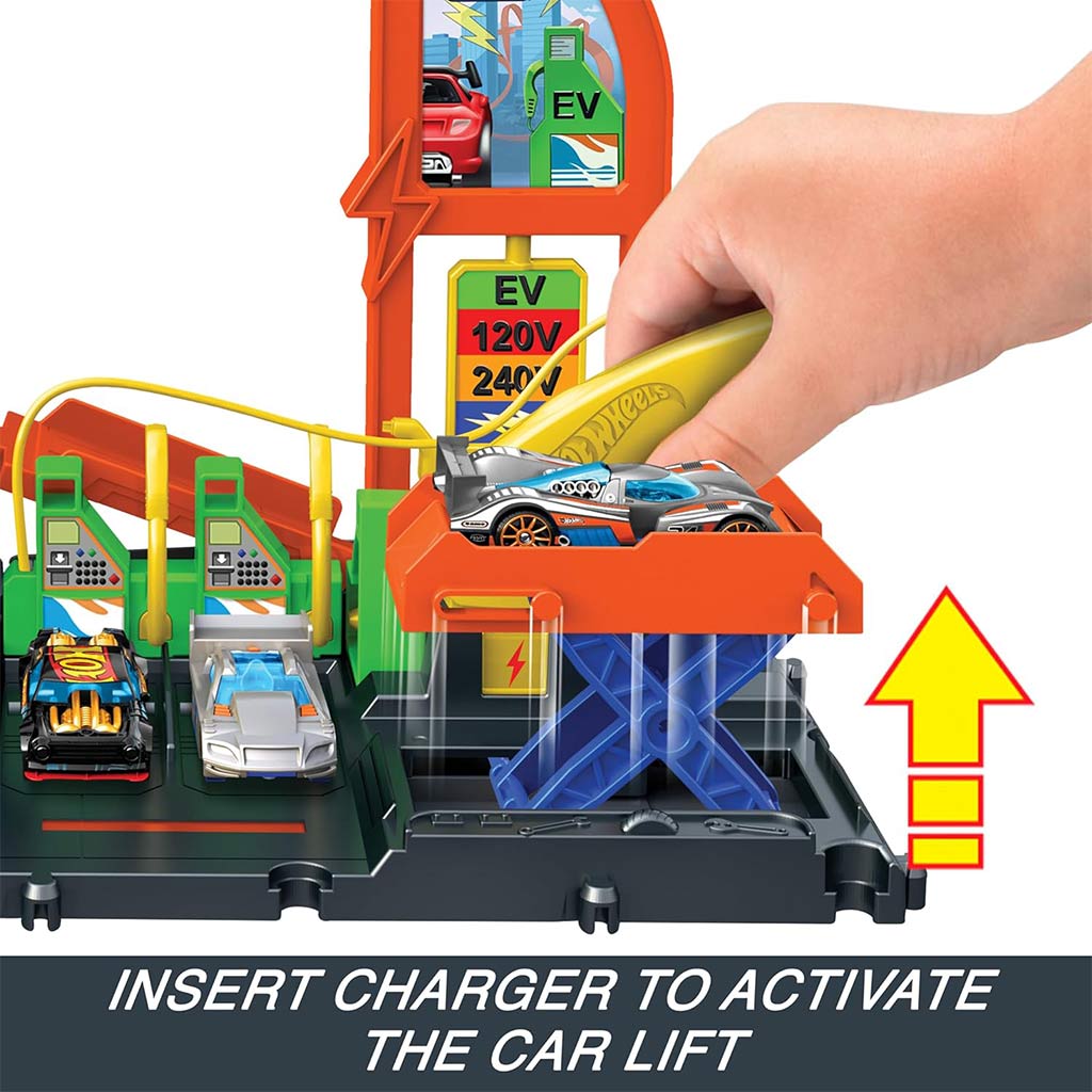 Hot Wheels: Градска зарядна станция с писта 1бр. количка - Mattel изображение 3
