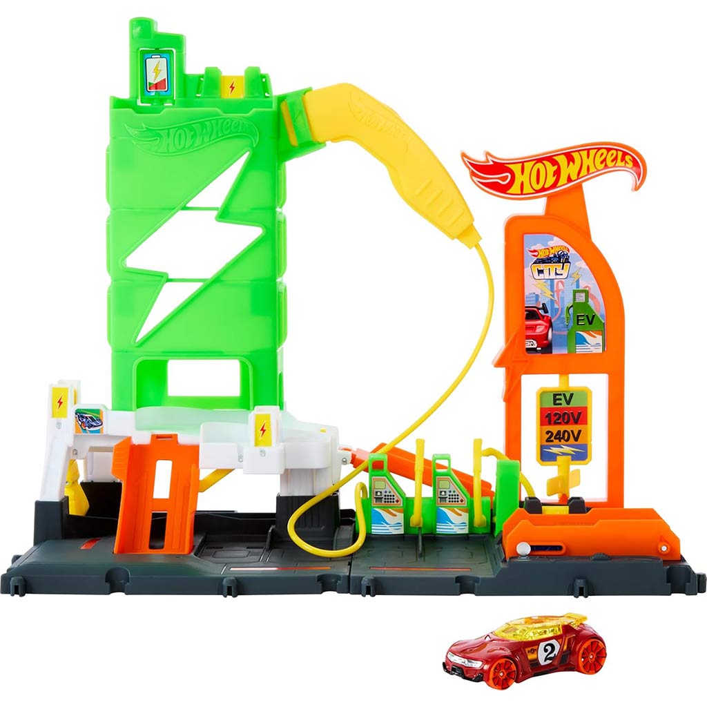 Hot Wheels: Градска зарядна станция с писта 1бр. количка - Mattel изображение 6