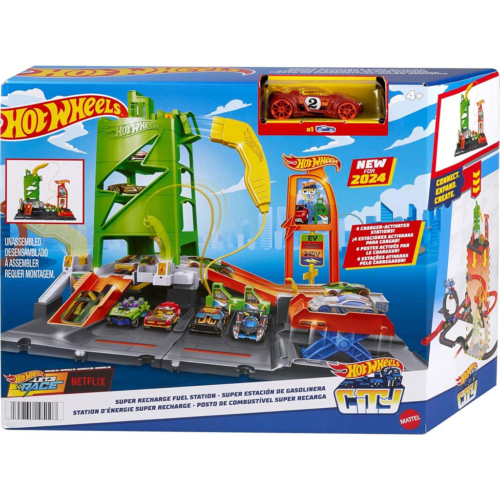Hot Wheels: Градска зарядна станция с писта 1бр. количка - Mattel изображение 1