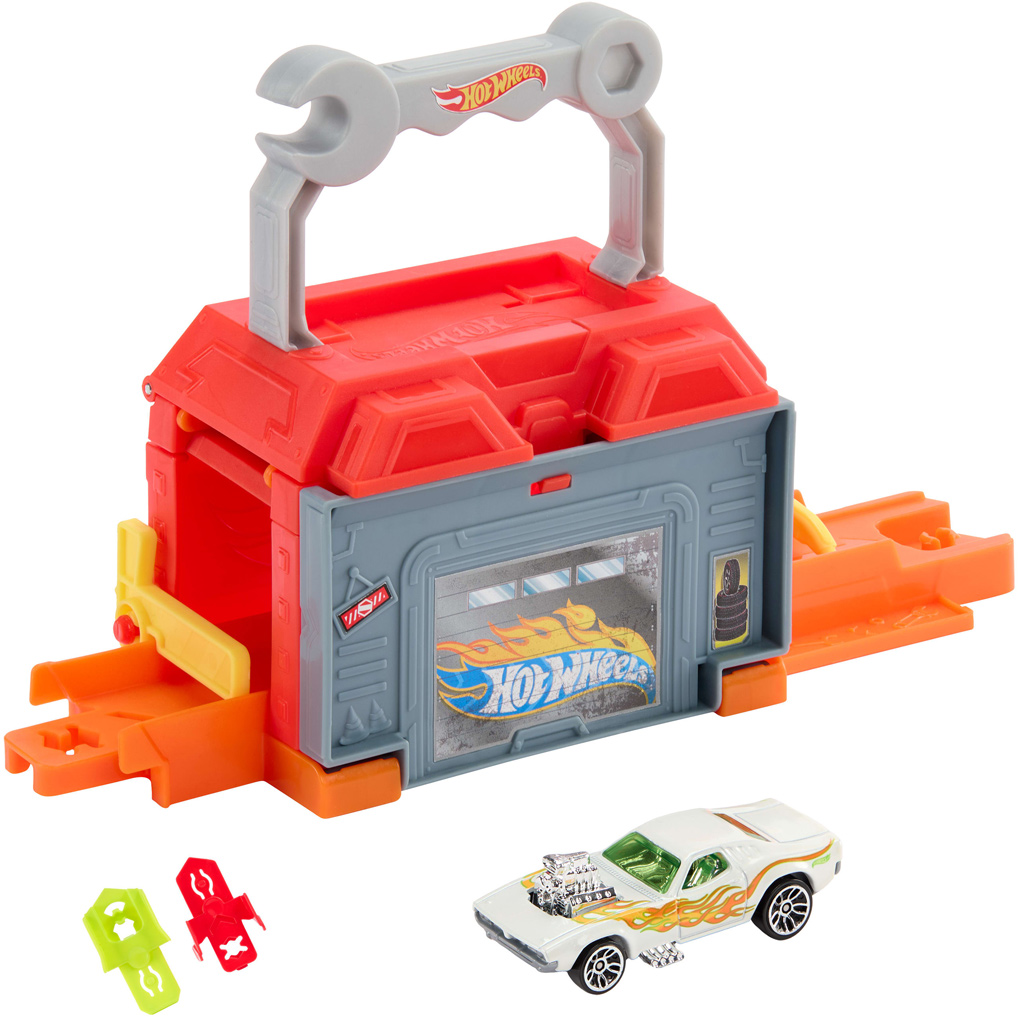 Hot Wheels: Градски ремонт и отиди автосервиз основен комплект за писта – Mattel изображение 2