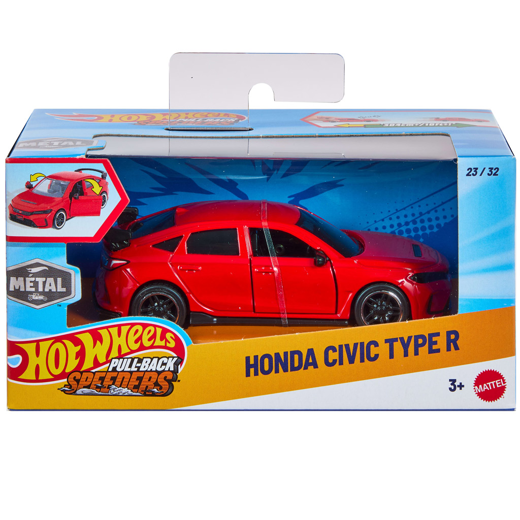 Hot Wheels: Honda Civic Type R навиваща се количка 1/43 - Mattel изображение 1
