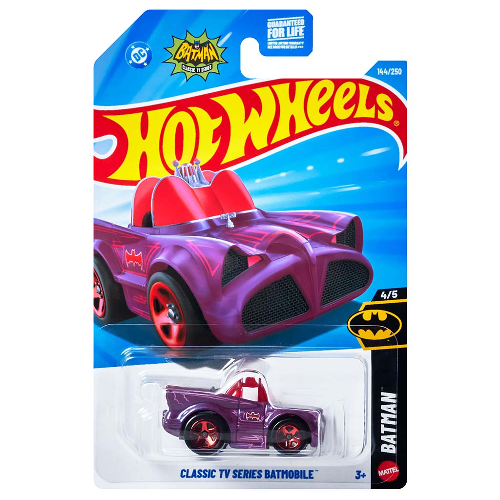 Hot Wheels: Класически ТВ Серии Батмобил лилаво количка 1/64 - Mattel изображение 1