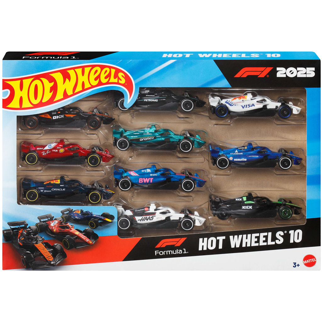 Hot Wheels Малки коли: F1 10 части комплект - Mattel изображение 1