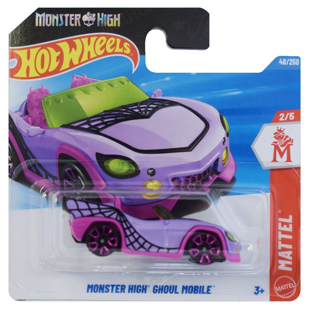 Hot Wheels: Monster High Ghoul Mobile лилава количка 1/64 - Mattel изображение 1