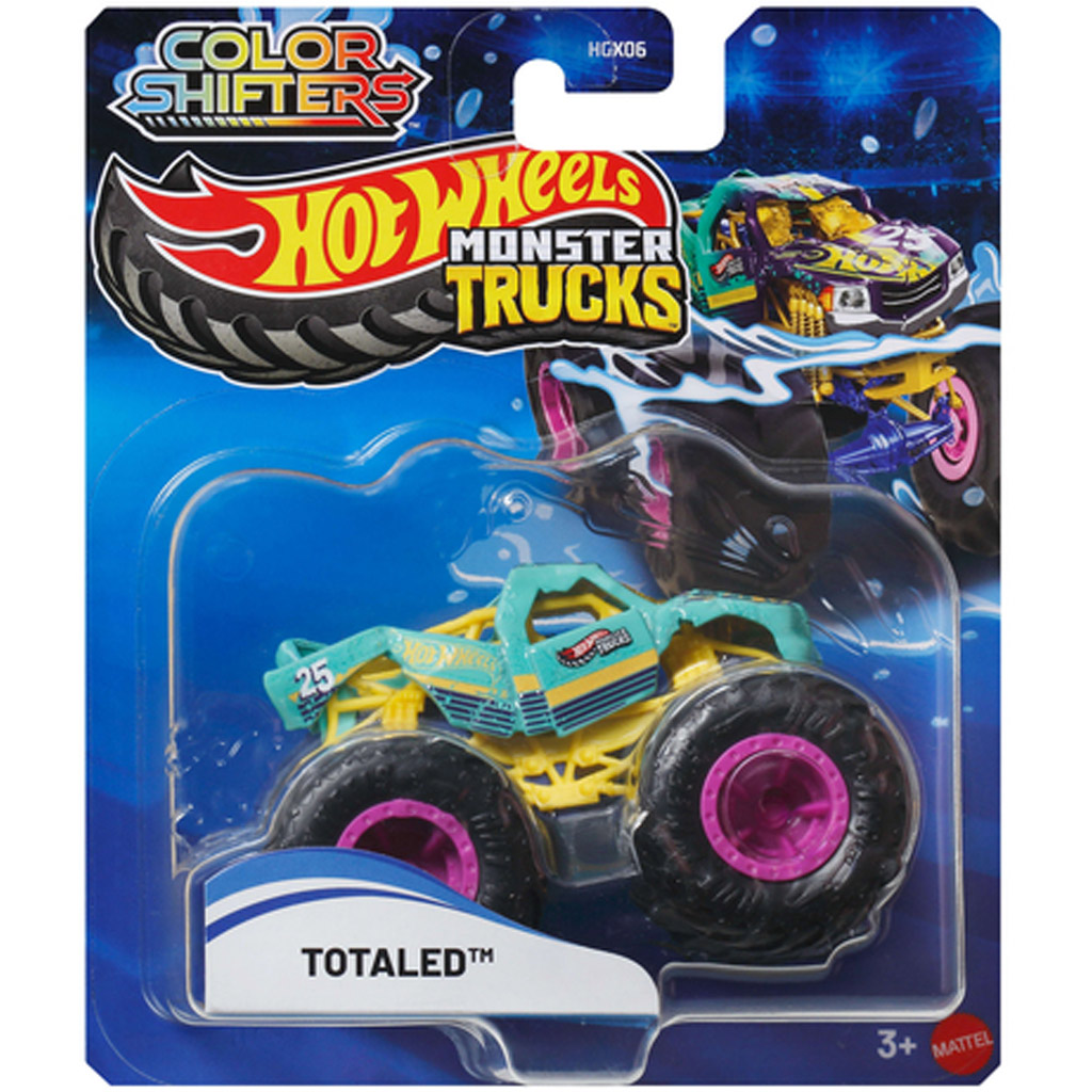 Hot Wheels Monster Truck: Totaled цветен сменяем мини автомобил 1/64 - Mattel изображение 1