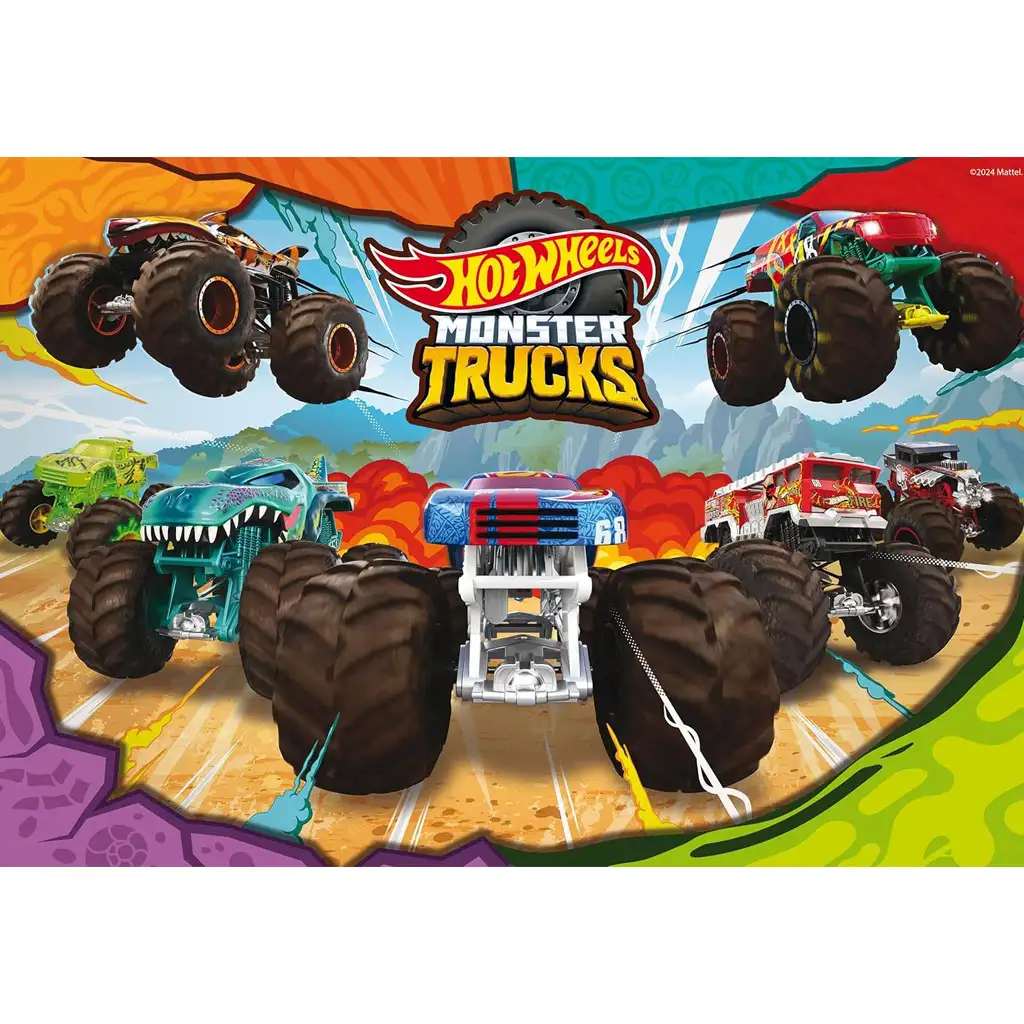 Hot Wheels Monster trucks 2 x 60бр. макси подови пъзели 50x35см - Lisciani изображение 3
