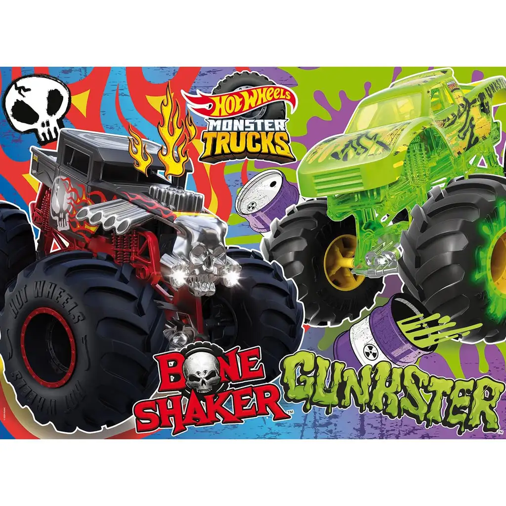 Hot Wheels Monster trucks 24бр. макси подов пъзел 70x50см - Lisciani изображение 2