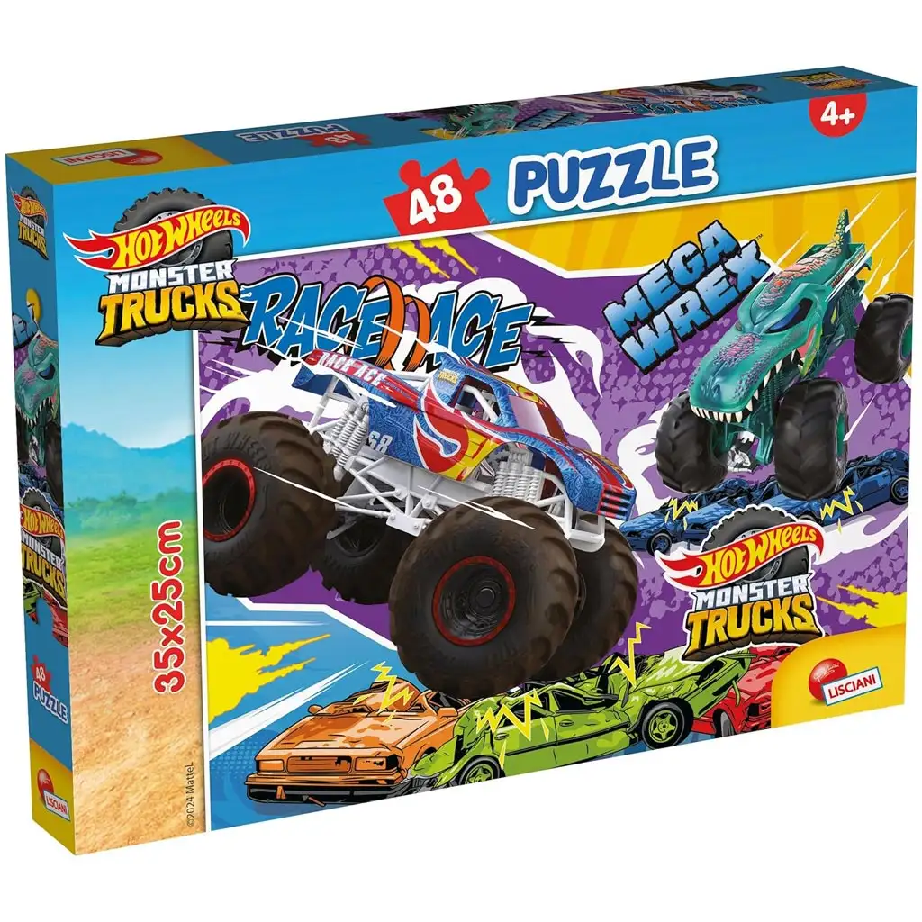 Hot Wheels Monster trucks 48бр. пъзел 35x25см - Lisciani изображение 1