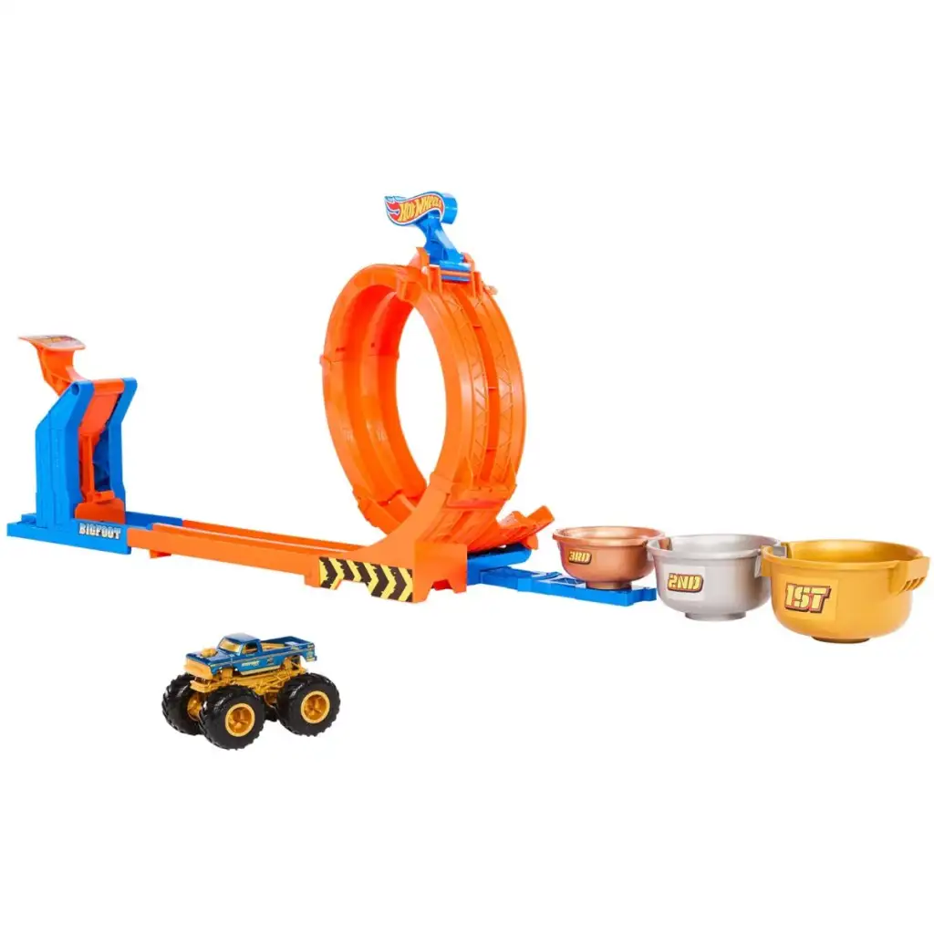 Hot Wheels Monster Trucks: 50. годишнина Bigfoot хипер писта - Mattel изображение 2