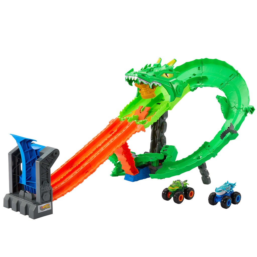 Hot Wheels Monster Trucks: Драконово състезание комплект - Mattel изображение 2