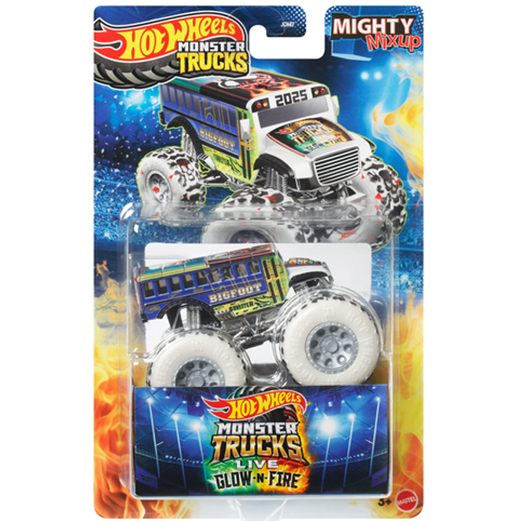 Hot Wheels Monster Trucks: Glow-n-Fire Live количка 1/64 - Mattel изображение 1