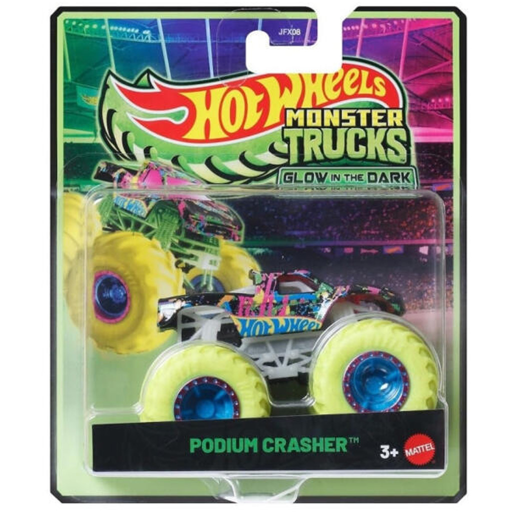 Hot Wheels Monster Trucks: Podium Crasher светещ автомобил 1/64 – Mattel изображение 1