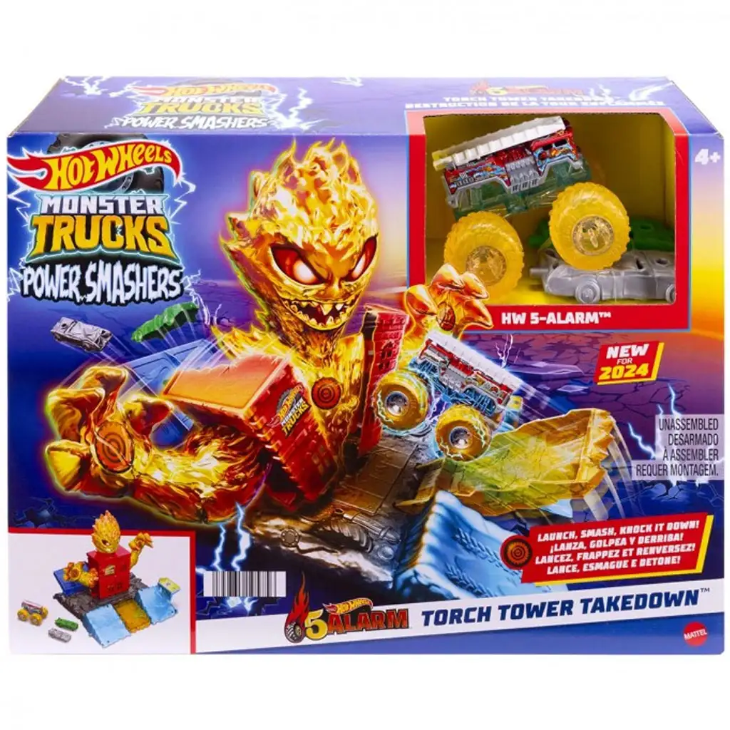 Hot Wheels: Monster Trucks Power Smashers огнен звяр писта - Mattel изображение 1