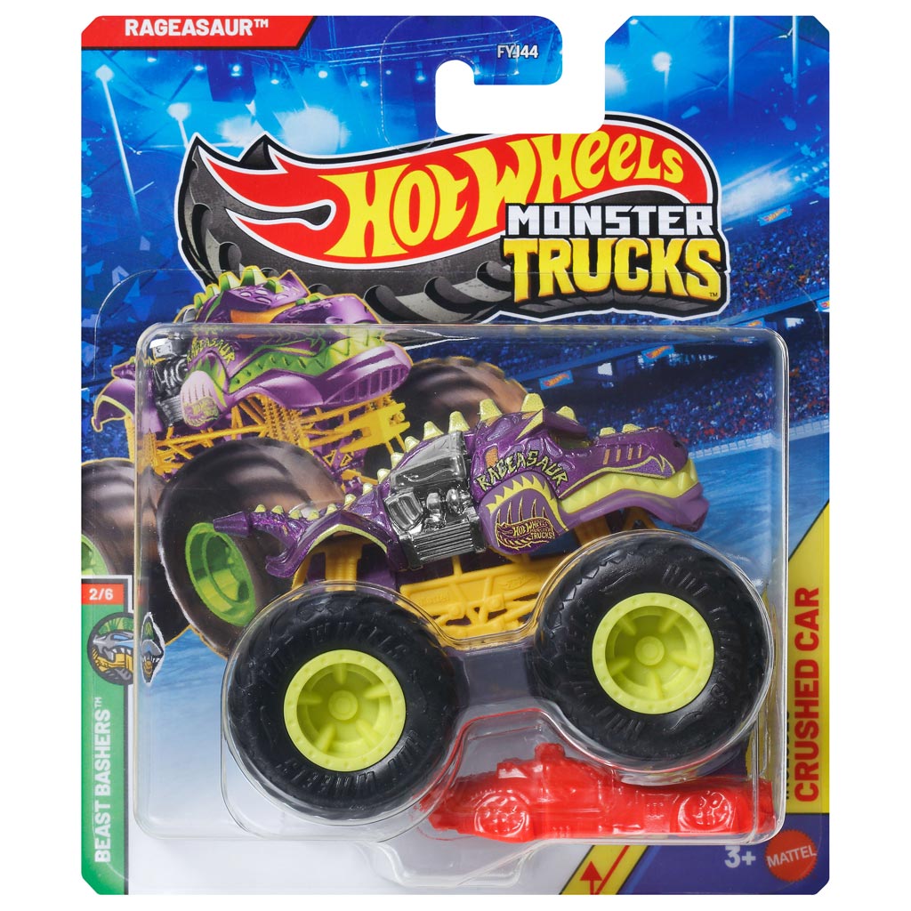 Hot Wheels Monster Trucks: Rageasaur чудовище количка 1/64 – Mattel изображение 1