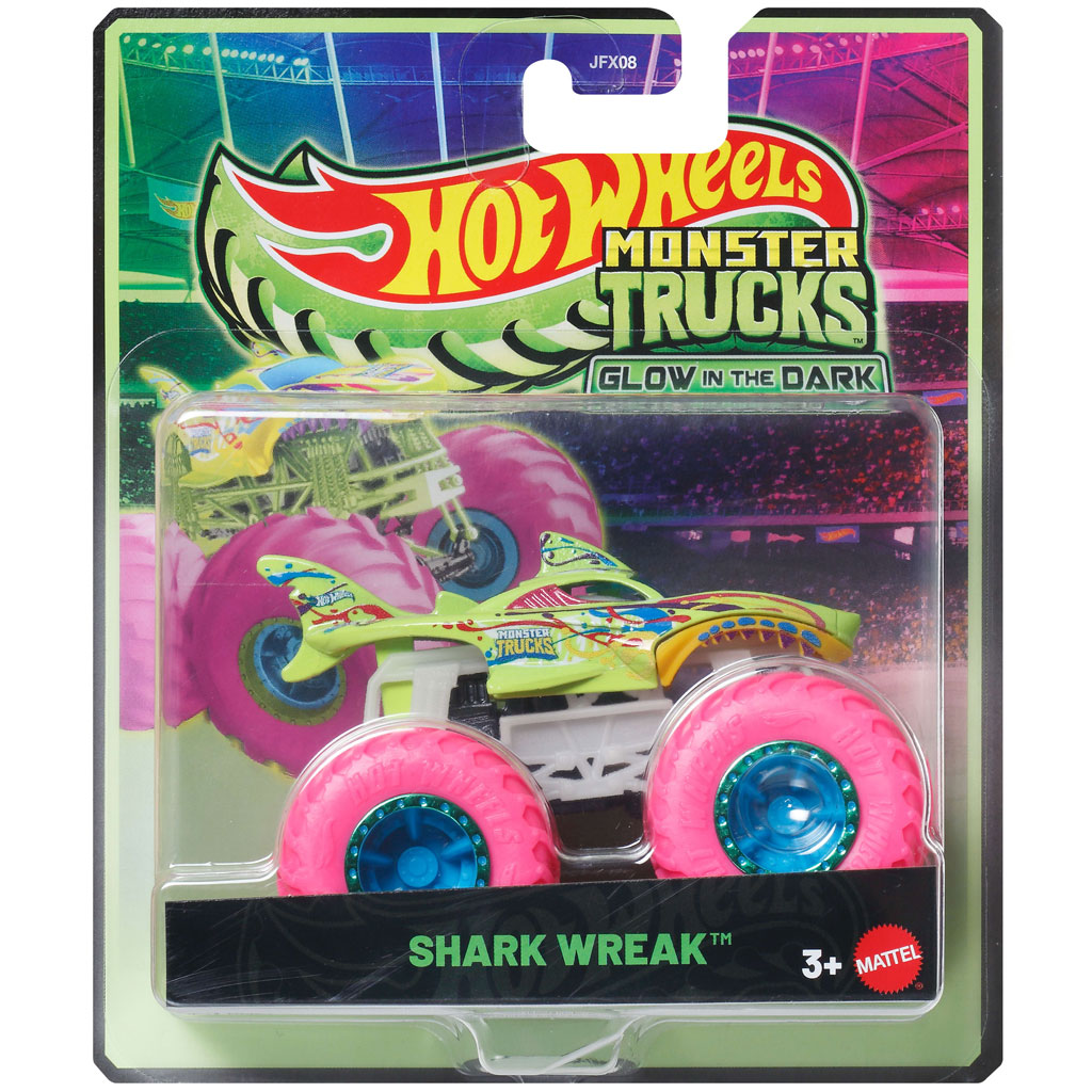 Hot Wheels Monster Trucks: Shark Wreak светещ автомобил 1/64 – Mattel изображение 1