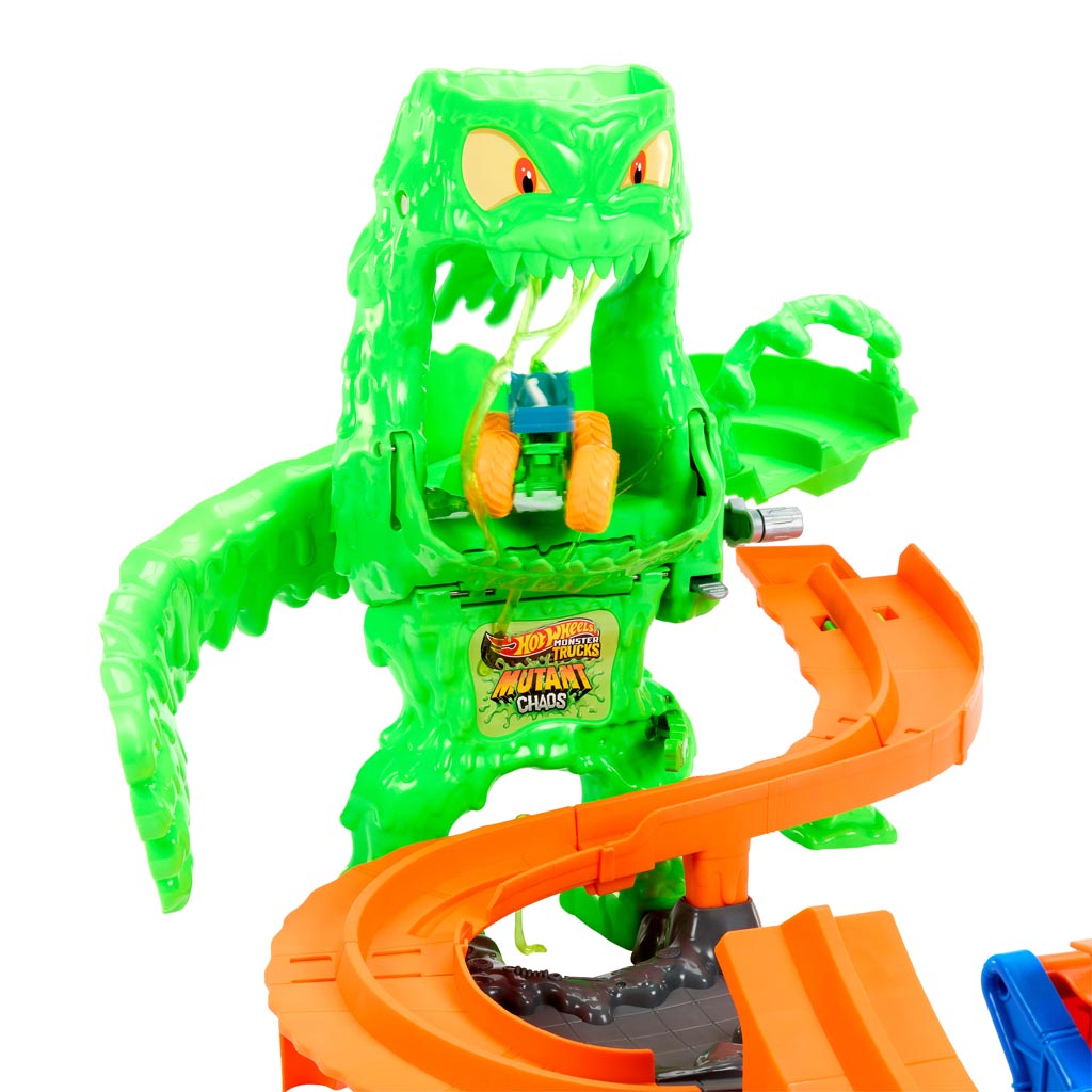Hot Wheels Monster Trucks Слизест звяр Хаос Писта - Mattel изображение 4