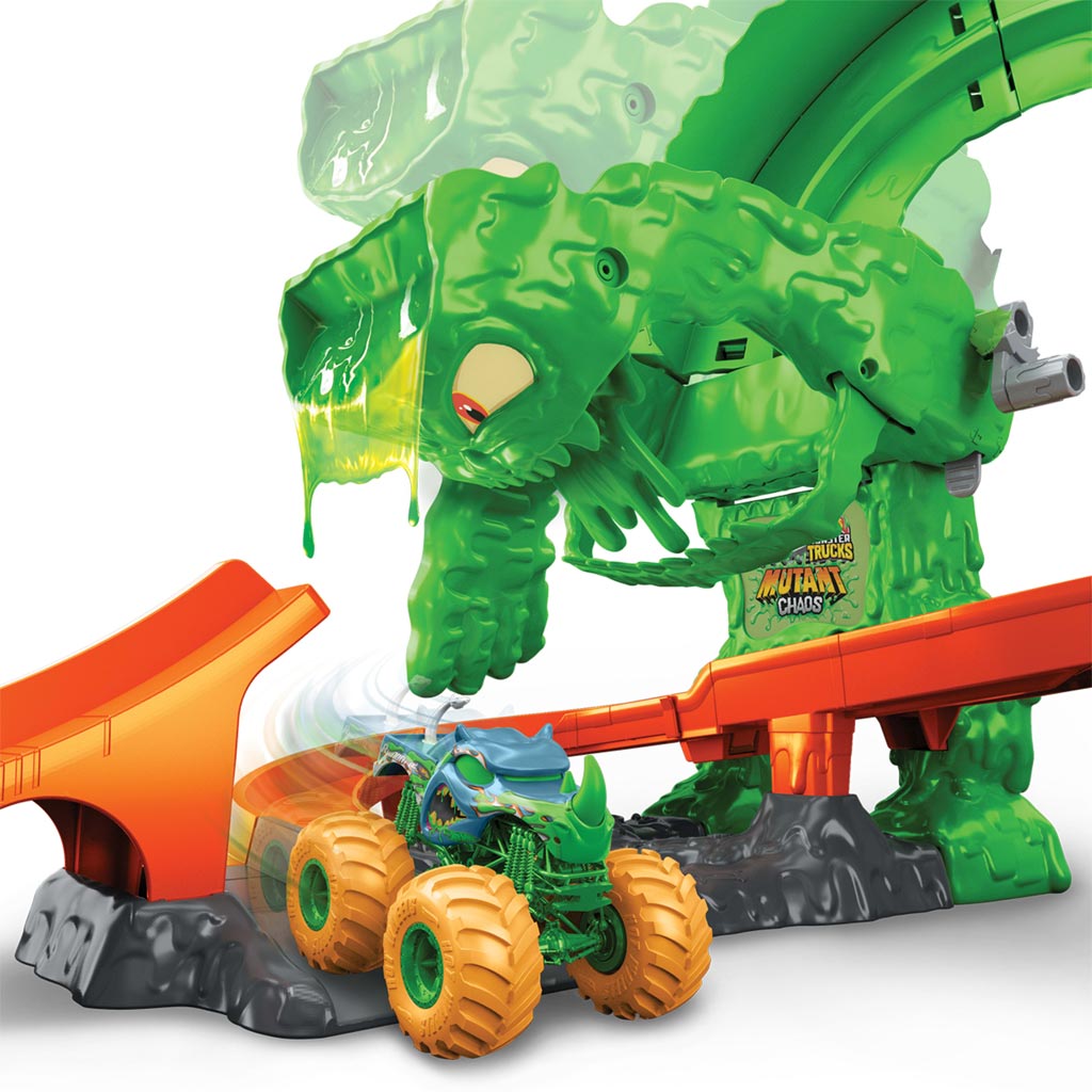 Hot Wheels Monster Trucks Слизест звяр Хаос Писта - Mattel изображение 5