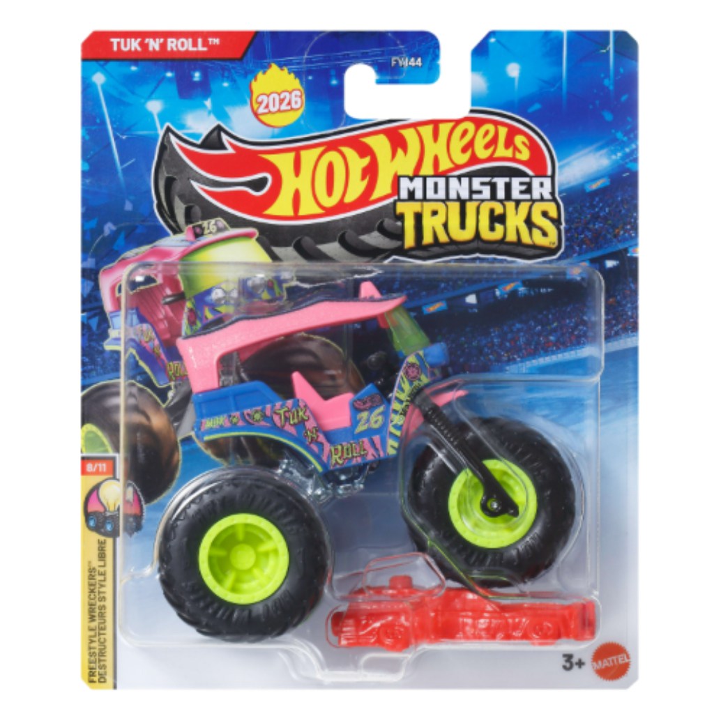 Hot Wheels Monster Trucks: Tuk ’N’ Roll монстер количка 1/64 – Mattel изображение 1