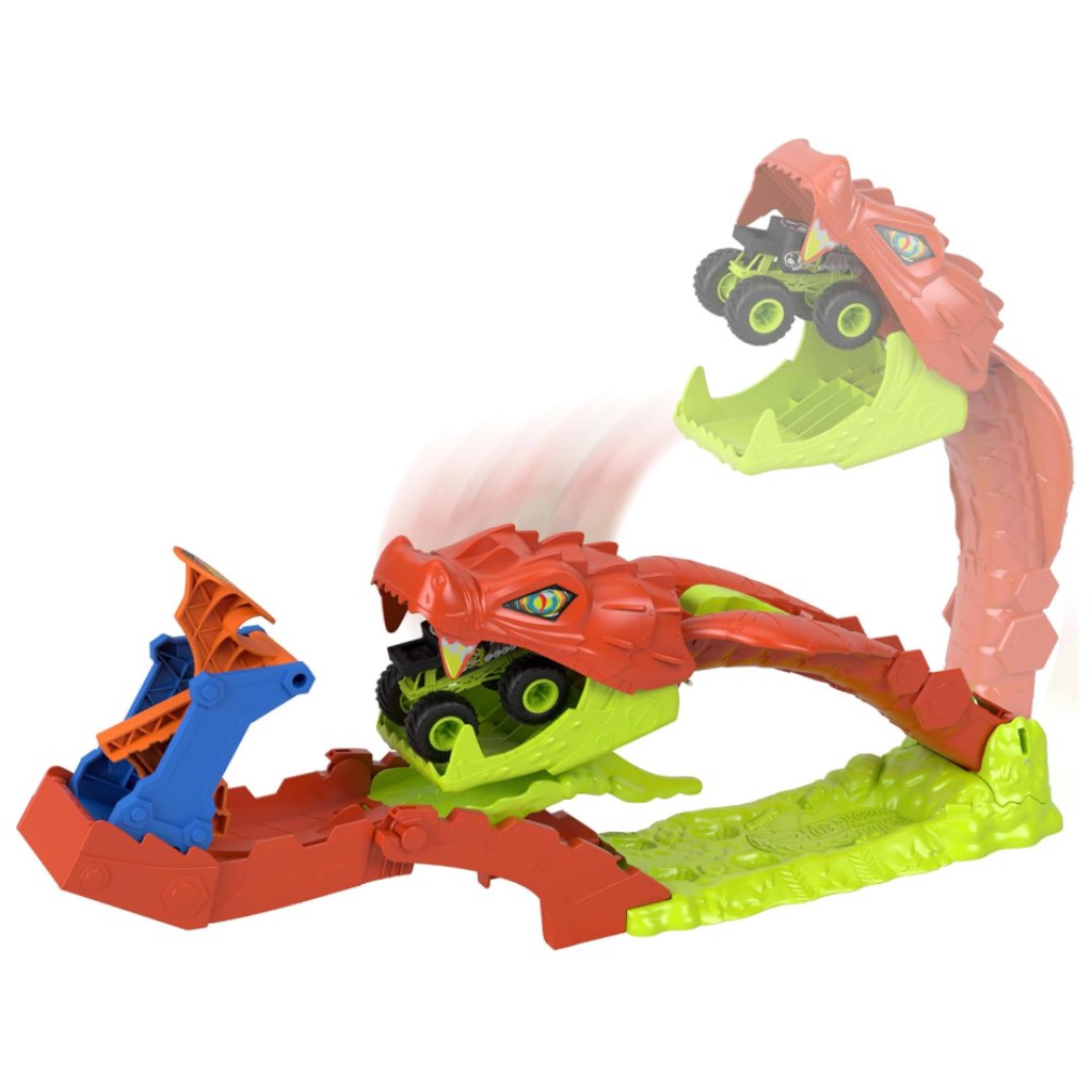Hot Wheels Monster Trucks: Ухапване от змия писта - Mattel изображение 3