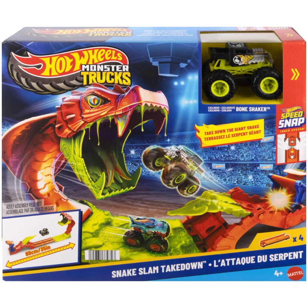 Hot Wheels Monster Trucks: Ухапване от змия писта - Mattel изображение 1