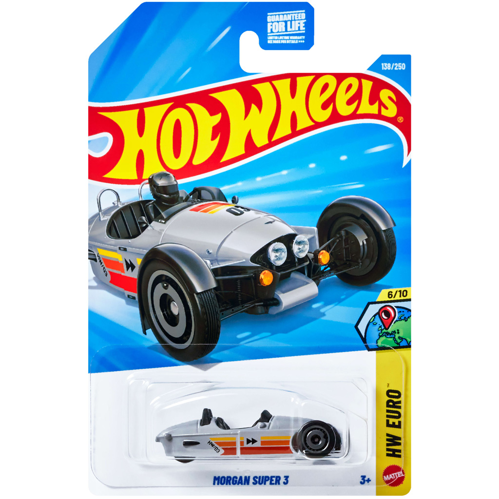 Hot Wheels: Morgan Super 3 сребърен автомобил 1/64 – Mattel изображение 1
