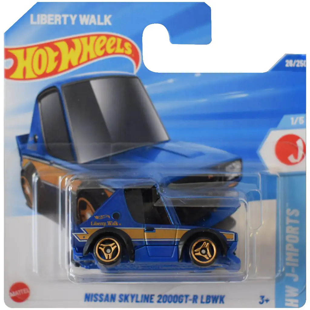 Hot Wheels: Nissan Skyline 2000GT-R LBWK синя количка 1/64 - Mattel изображение 1