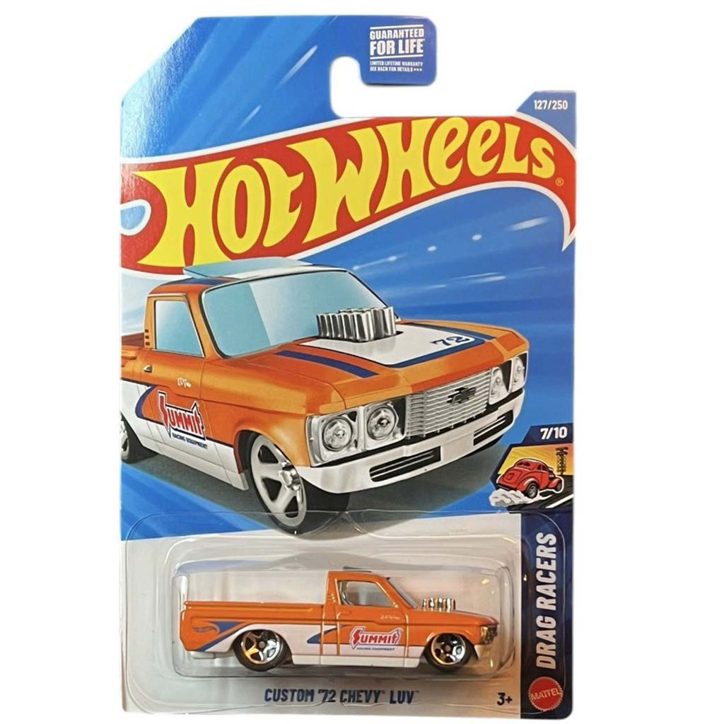 Hot Wheels: Персонализиран '72 Chevy Luv оранжево-бял автомобил 1/64 – Mattel изображение 1