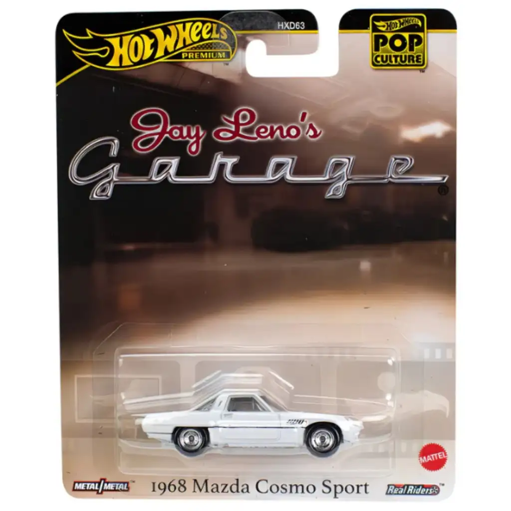 Hot Wheels Pop Culture: Jay Leno гараж 1968 Mazda Cosmo Sport количка 1/64 - Mattel изображение 1