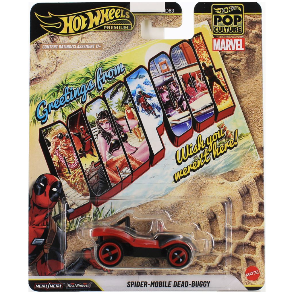 Hot Wheels Поп Култура Deadpool Spider-Mobile Dead-Buggy количка 1/64 – Mattel изображение 1