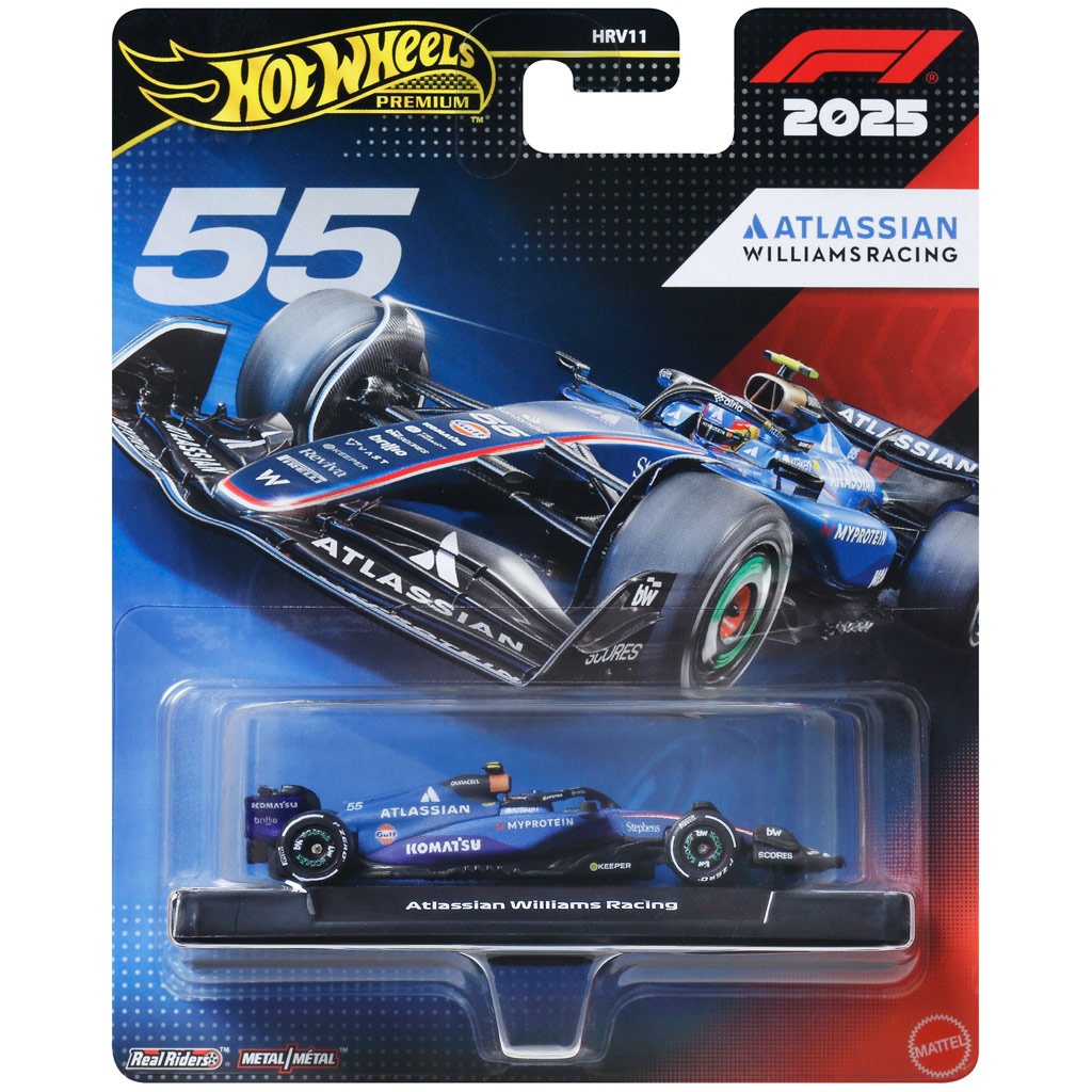 Hot Wheels Premium: Atlassian Williams Racing F1 Team #55 Формула 1 количка 1/64 - Mattel изображение 1