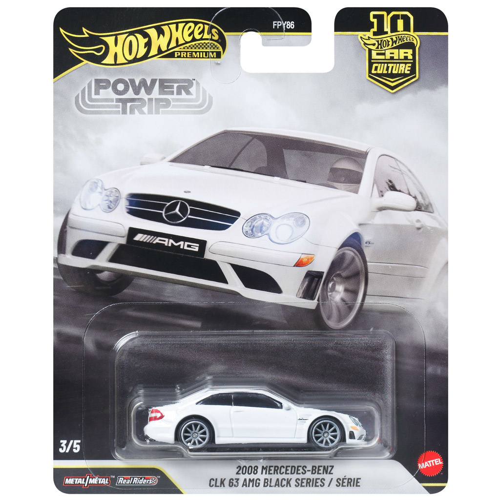 Hot Wheels Premium: Cool-тур 2008 Mercedes-Benz CLK 63 AMG Black Series количка 1/64 - Mattel изображение 1