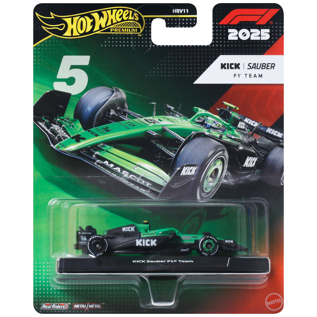 Hot Wheels Premium: KICK Sauber F1 Team #5 Формула 1 малка кола 1/64 - Mattel изображение 1
