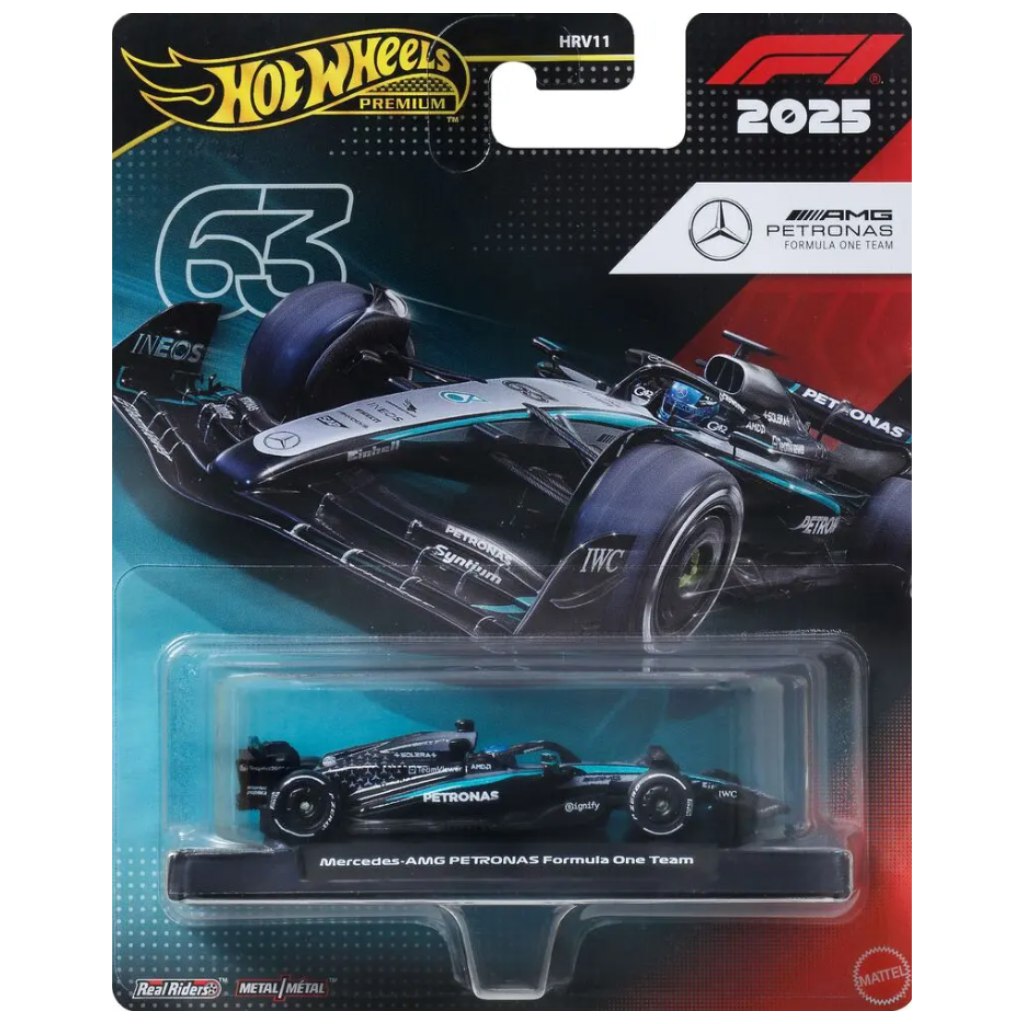 Hot Wheels Premium: Mercedes-AMG Petronas Formula 1 team No.:63 количка 1/64 - Mattel изображение 1