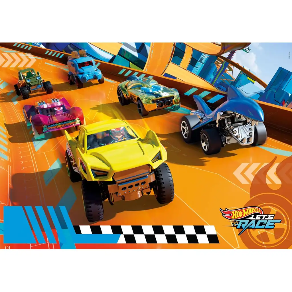 Hot Wheels състезание напред 104 части макси супер цветно пъзел - Clementoni изображение 2