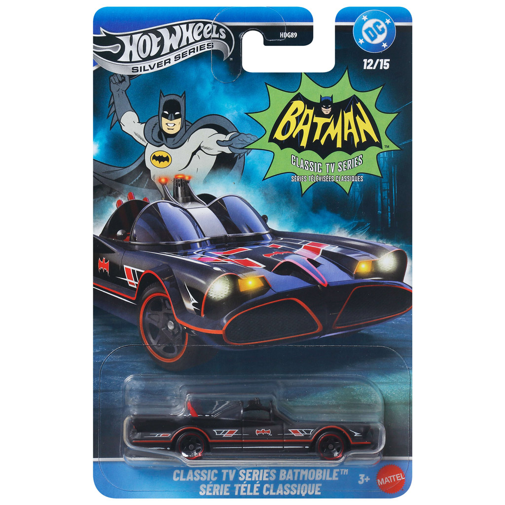 Hot Wheels Silver Series: Класически телевизионен сериал Батмобил малка кола 1/64 - Mattel изображение 1