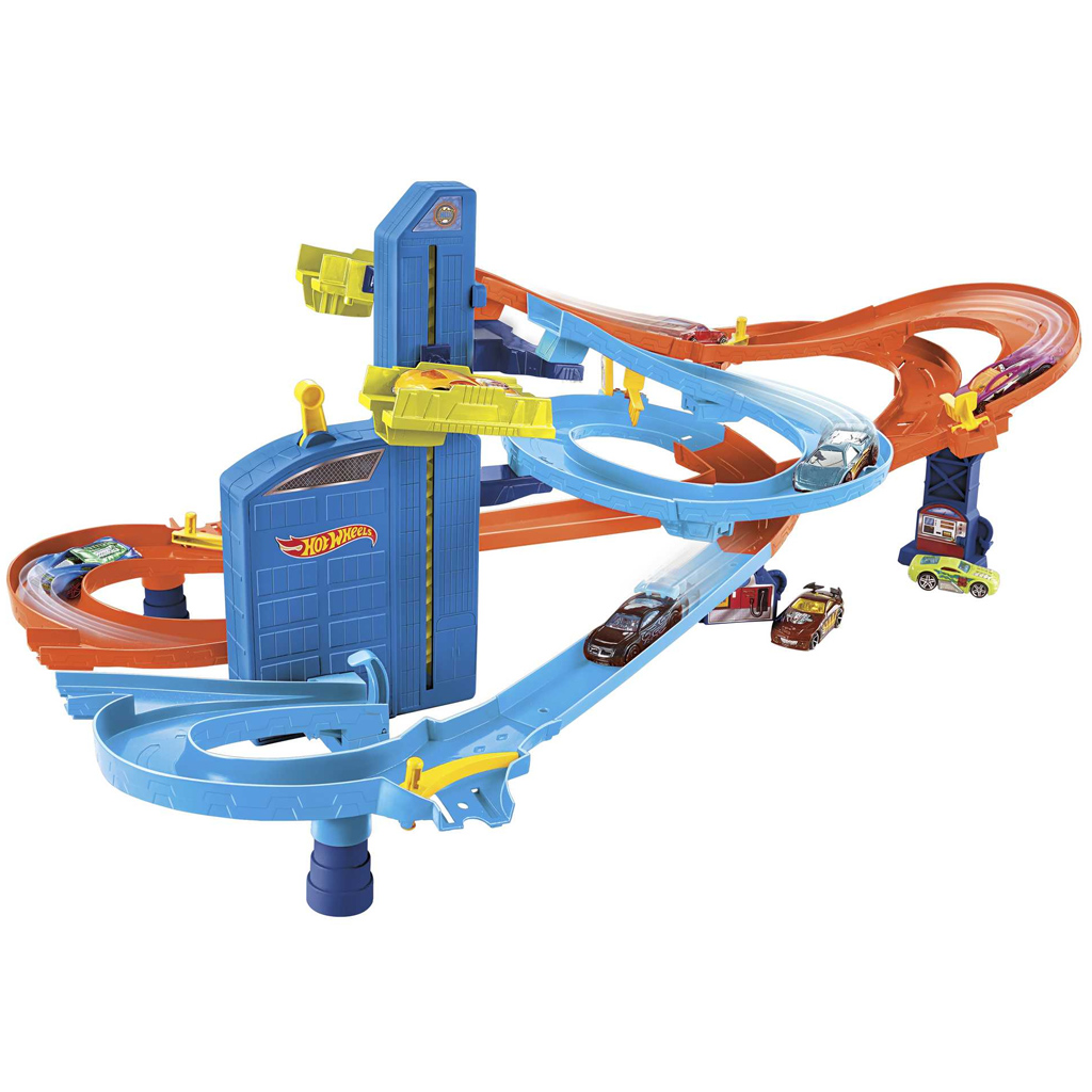 Hot Wheels: Супер Спирална писта с 5 малки автомобила - Mattel изображение 2