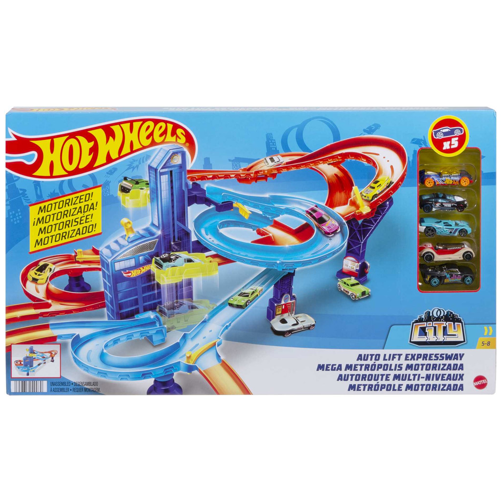 Hot Wheels: Супер Спирална писта с 5 малки автомобила - Mattel изображение 1