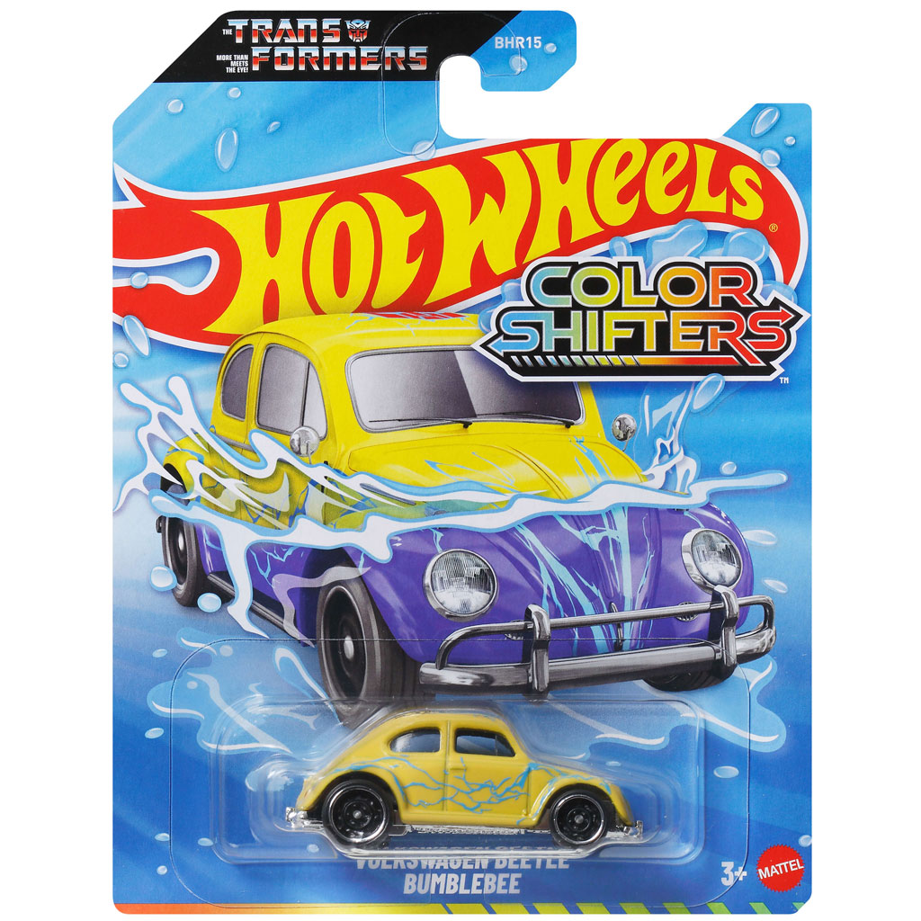 Hot Wheels: Transformers Volkswagen Beetle Bumblebee цветоизменяща се количка 1/64 - Mattel изображение 1