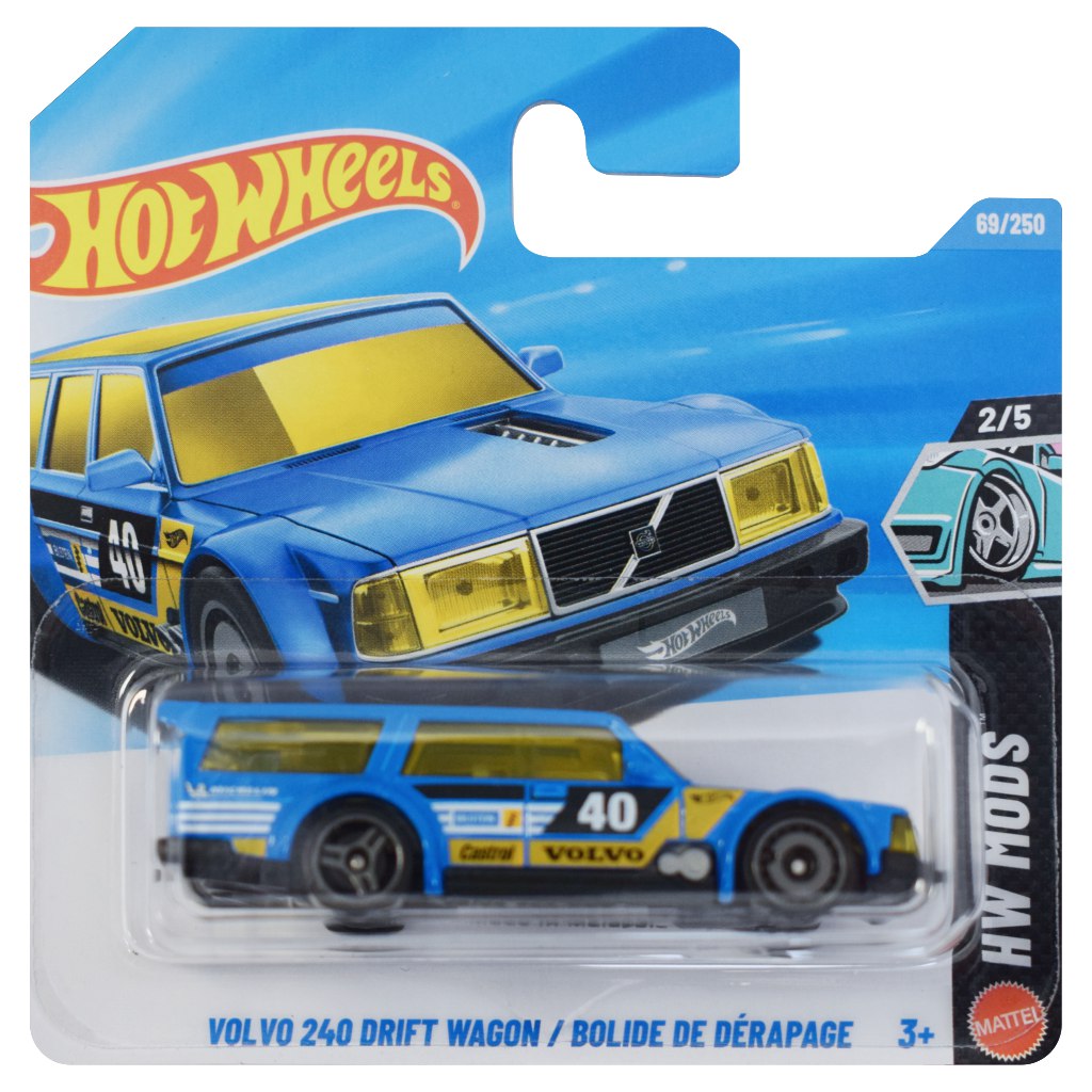 Hot Wheels: Volvo 240 Drift Wagon / Bolide De Dérapage синьо количка 1/64 - Mattel изображение 1
