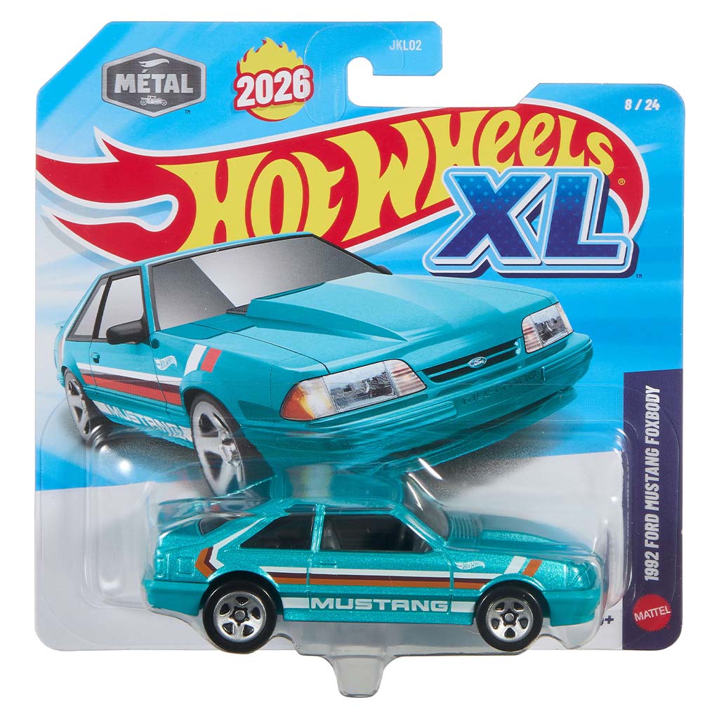 Hot Wheels XL: 1992 Ford Mustang Foxbody количка 1/43 – Mattel изображение 1