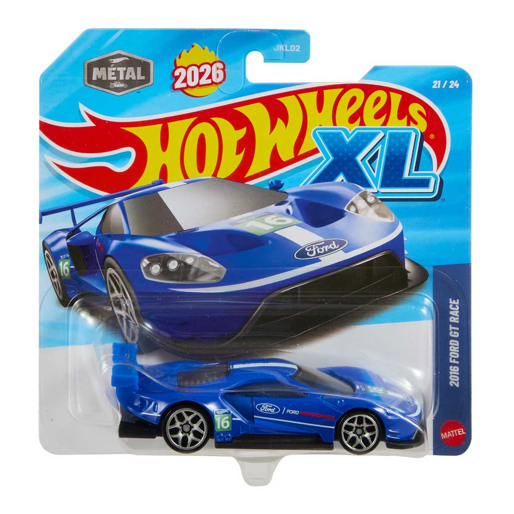 Hot Wheels XL: 2016 Ford GT Race количка 1/43 - Mattel изображение 1