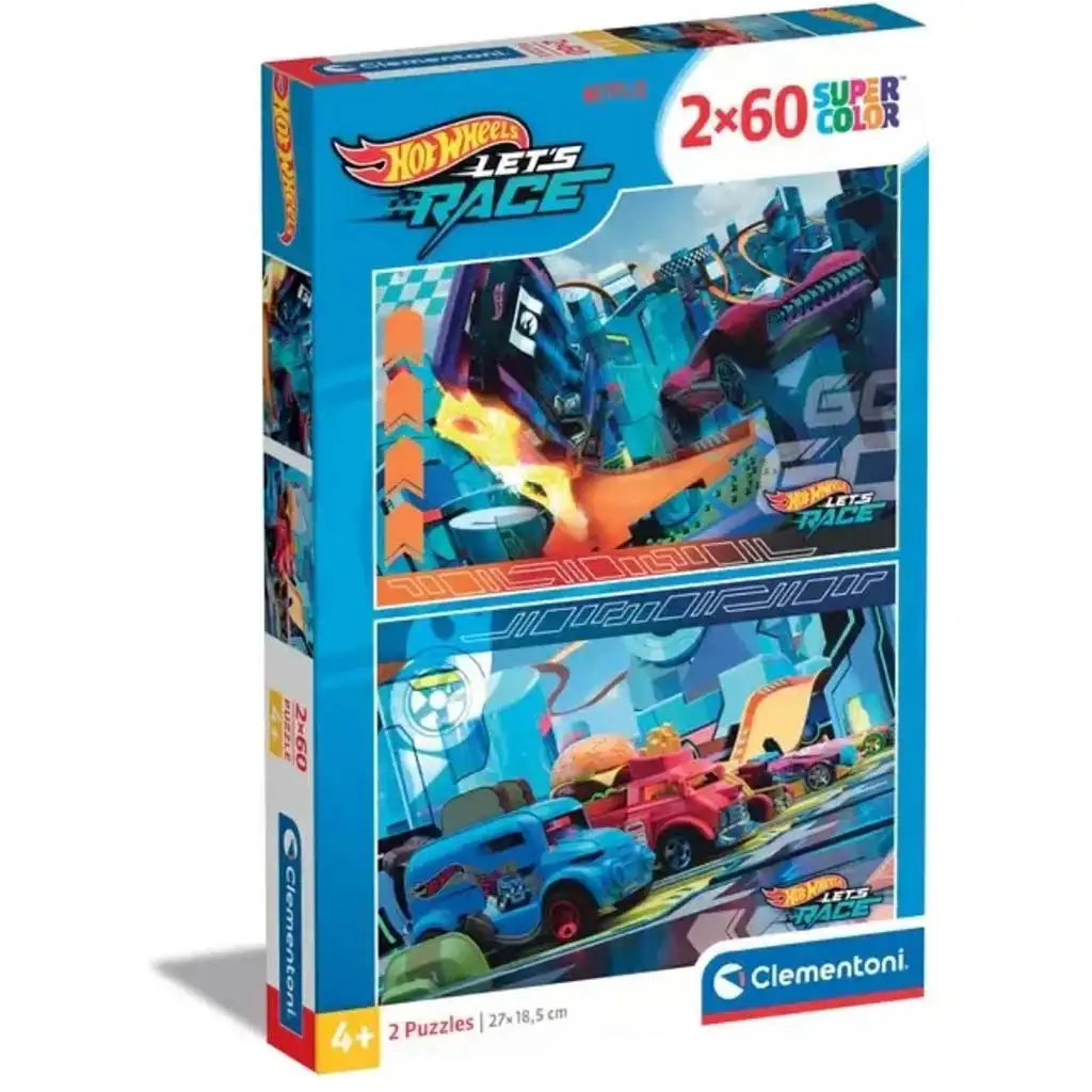 Hotwheels 2x60бр. Supercolor пъзел - Clementoni изображение 1