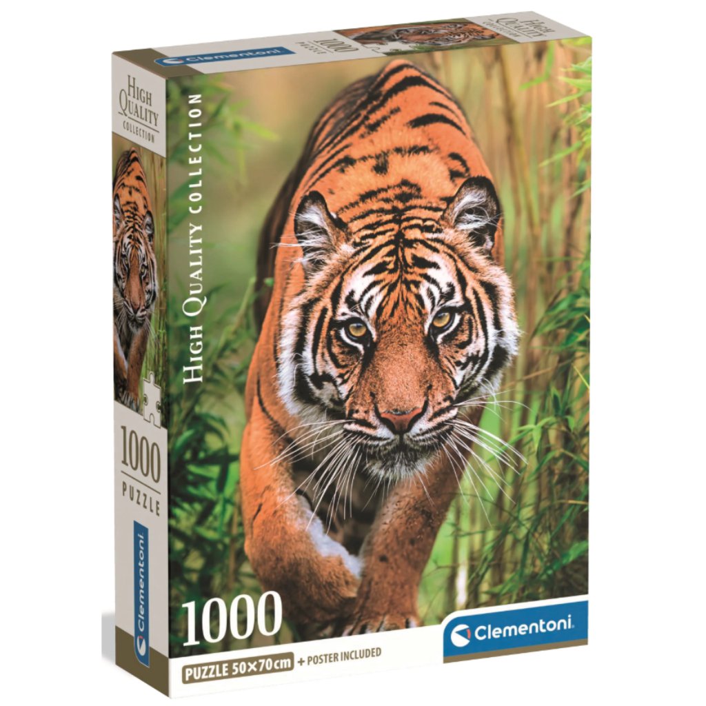 HQC Атакуващ тигър пъзел 1000 части - Clementoni изображение 1