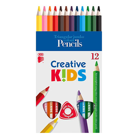 ICO: Creative Kids триъгълни цветни джъмбо моливи 12 бр. изображение 1